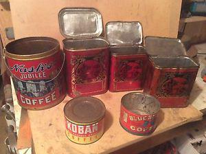 Vintage coffee and tea tins