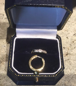 18kt yellow & white gold diamond earrings