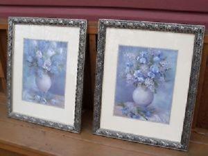 2 Stunning Wall Pictures in Beautiful Pewter colored frames!