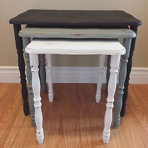 Chalk painted nesting tables