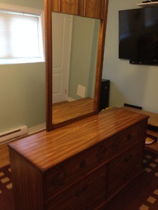 Dresser (wood) with mirror, great condition.