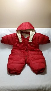H.M Baby 1pc Red Pram Snowsuit,2-4mts,NEW,Detachable Hood