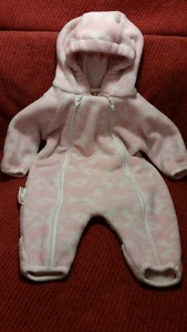 Playskool 1pc Pink Hooded Fleece Pram Outerwear 0-6mts, OBO