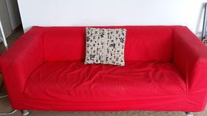 Red Ikea Klippan Couch/loveseat-in great condition