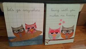 Set of 2 Owl Pictures