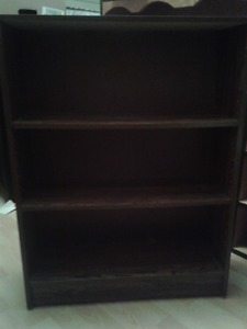 Small 3 Shelf Bookcase - 2 Brown & 1 White