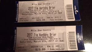  Tim Hortons Brier Tickets