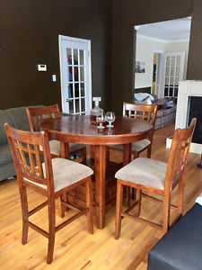 Was $ new - beautiful walnut bistro table with leaf