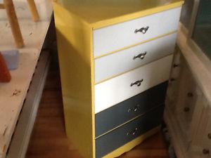 Yellow with shades of grey dresser