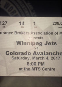 2 tickets for the Jets vs Avs Game