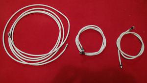 3 Lengths of White Coaxial Cable/Satellite Wire