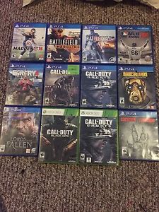 9 ps4 games and 2 Xbox 360 games for sale