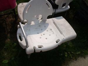 Double width Bath Chair with back support & hand rail