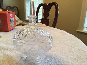 Footed Crystal dish with lid