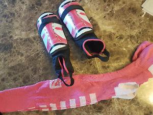 Girls' soccer socks/shin guards