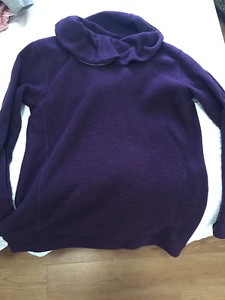 Long purple fleece hoodie