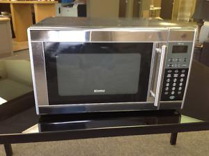 Microwave ovens one white one stainless