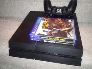 PS4, controller, and games. 320 OBO.