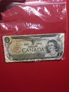Real Canada 1 dollar bill