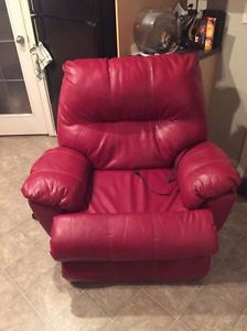 Red leather electric recliner