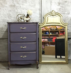 Refinished dresser and matching mirror