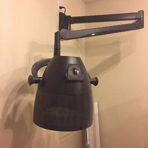 Salon wall mounted hood dryer for hairstyling