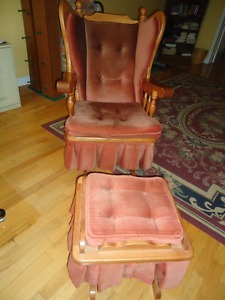 Solid WoodGlider Chair and Footstool