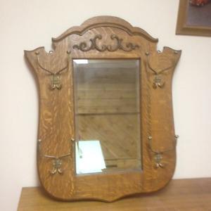 Western Style Mirror with Hooks