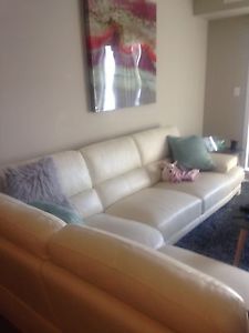 White leather sectional - 6 seater