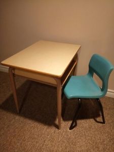 child's desk and chair
