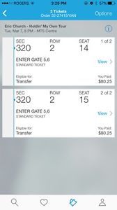 2 Eric church tickets