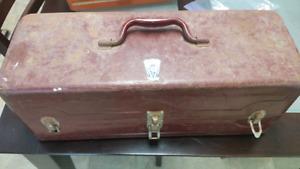 Almost time to Get Fishing! Vintage Large Metal Tackle Box