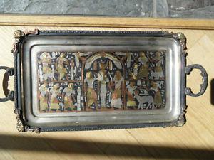 Antique Egyptian Silver Serving Tray