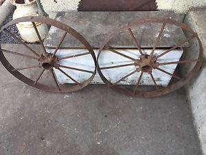 Antique Rustic Steel Iron Wagon/Cart Wheel