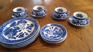 Antique blue willow pattern