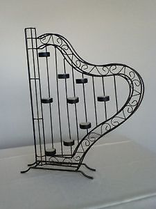 Beautiful Harp Tealight Holder - Metal