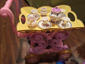 Belle magical tea cup set and the cart and more