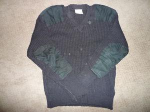 Black 100% Wool Commando Sweater