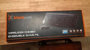 Black Web wireless keyboard and mouse