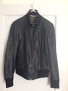 Black leather jacket size small