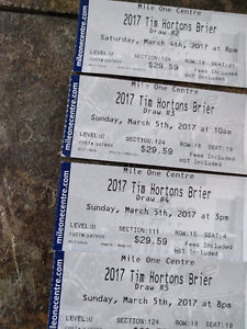 Brier tickets for Sat March 4 and Sunday March 5