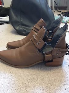 Brown Leather Booties