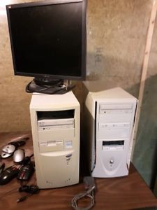 Computers, monitor loads of accessories and AV cables