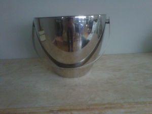 Crate & Barrel stainless steel ice bucket in perfect