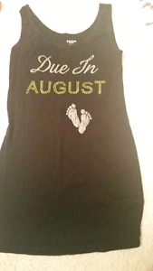 Due in August tank top. Size small