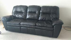Excellent condition brown leather sofa - RECLINERS
