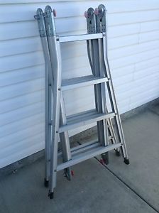 Folding scaffold workman ladder extension