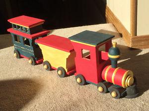 Hand painted wooden train