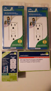 LEVITON GFI,.+..WALL PLUGS ALL NEW IN PACKAGE.......
