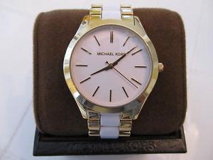 Ladies Genuine Michael Kors White and Gold Watch